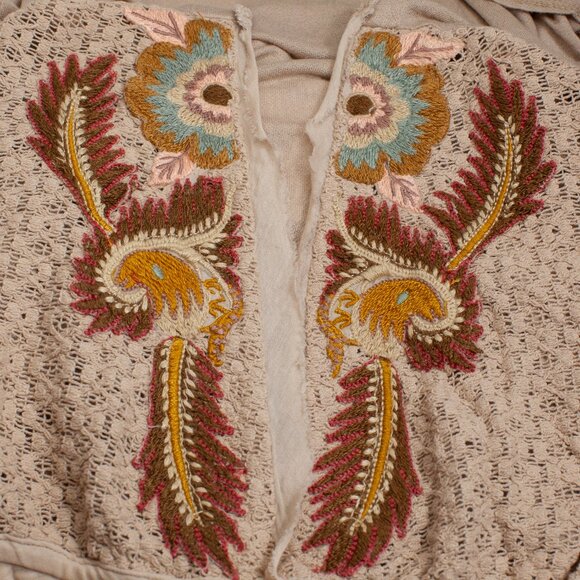 Free People Fiesta Sand Color Bohemian Style Small Tunic - Picture 8 of 8